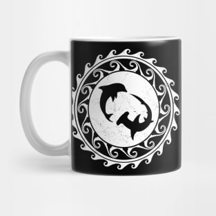 Hammerhead Shark and Dolphin on Polynesian Sun Mug